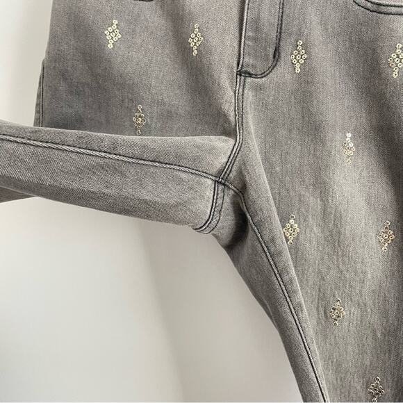 Sundance | Women’s Primrose Party Jeans Charcoal Grey Washed Sequins Glitter 27 - Picture 7 of 11
